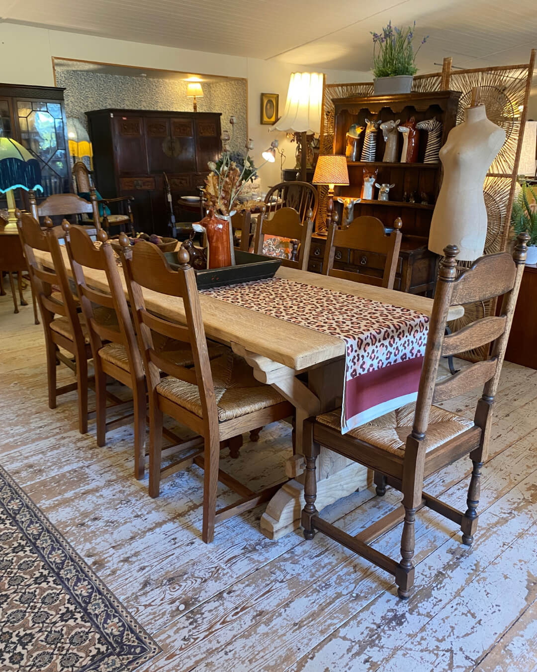 Monastery-Style Pine Trestle Table