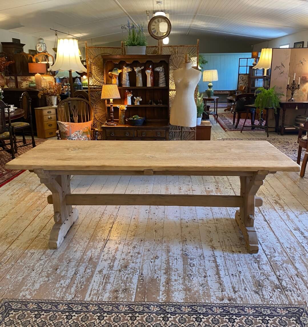 Monastery-Style Pine Trestle Table