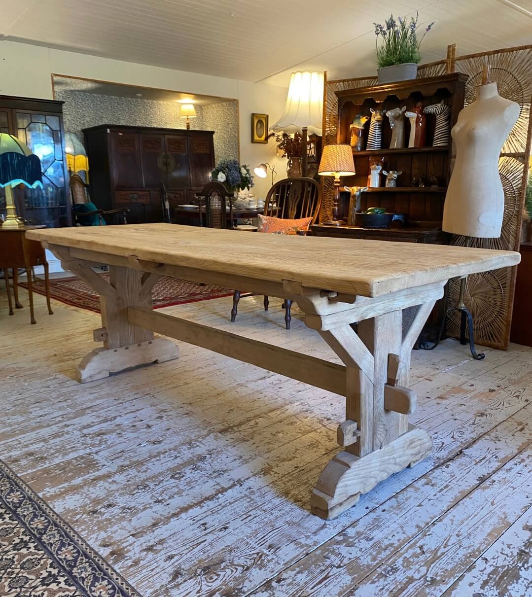 Monastery-Style Pine Trestle Table