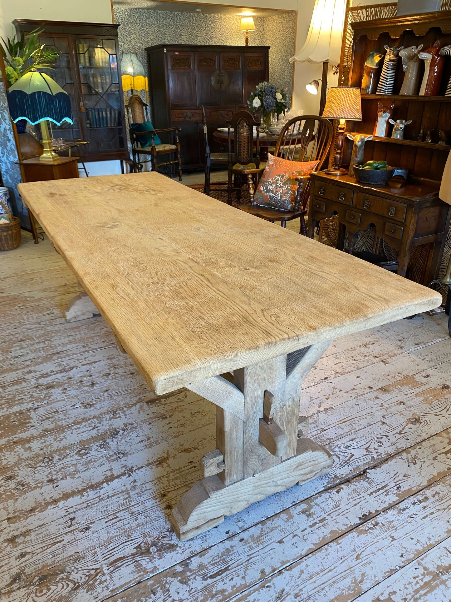 Monastery-Style Pine Trestle Table