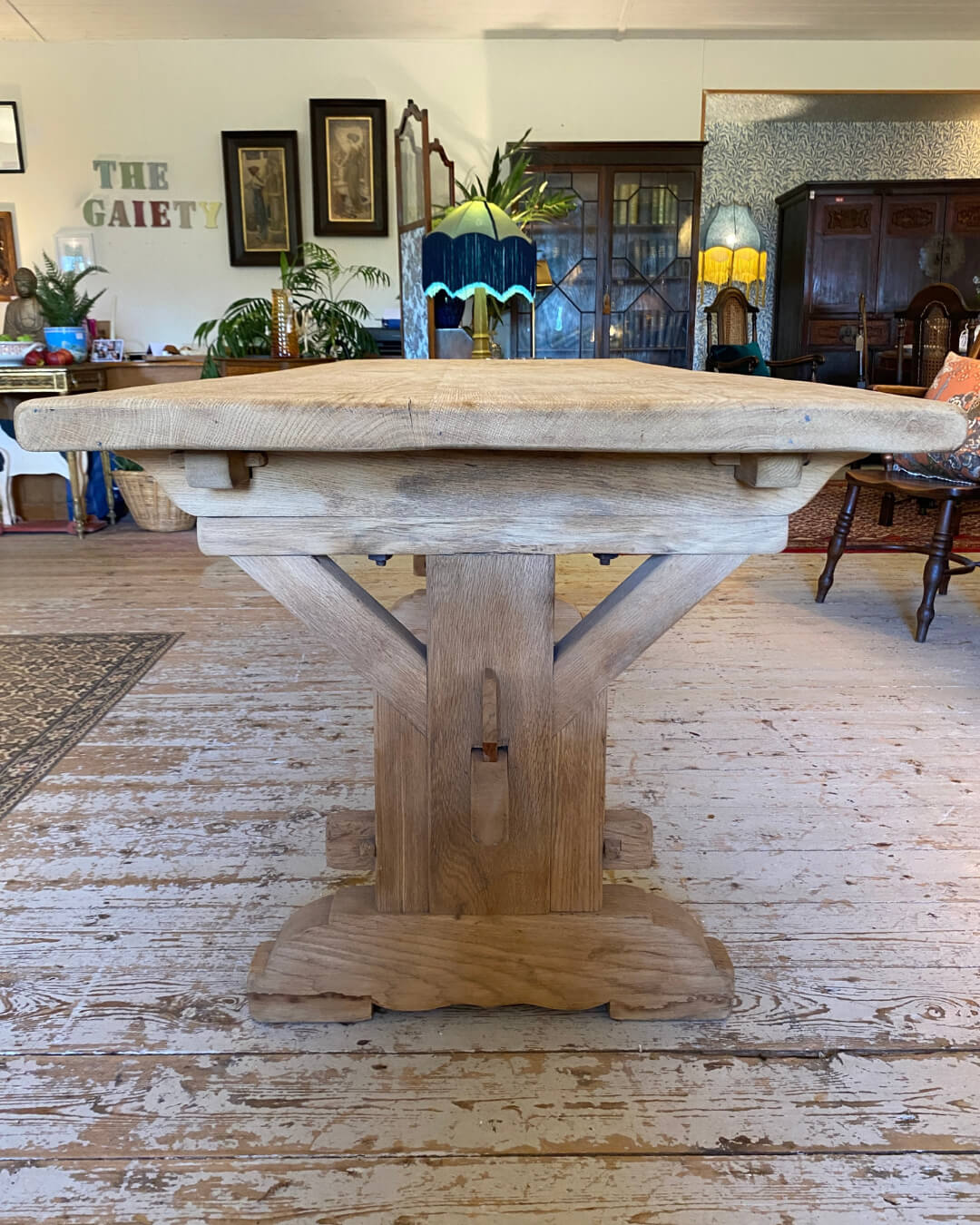 Monastery-Style Pine Trestle Table