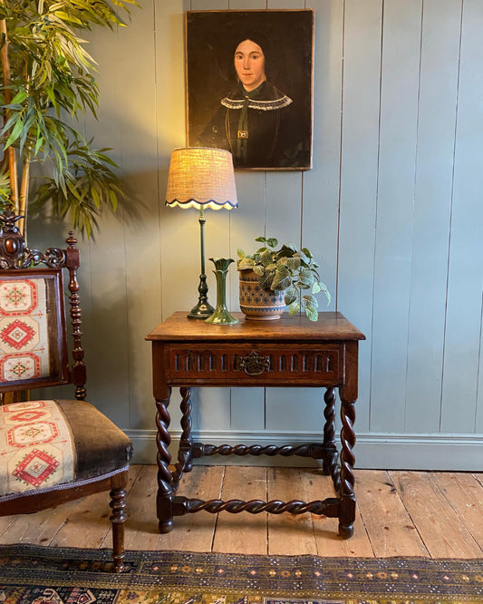 Oak Barley Twist Side Table