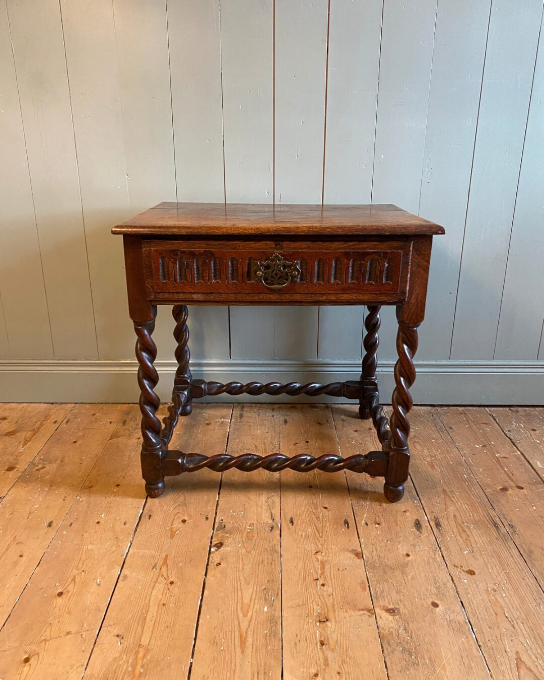 Oak Barley Twist Side Table