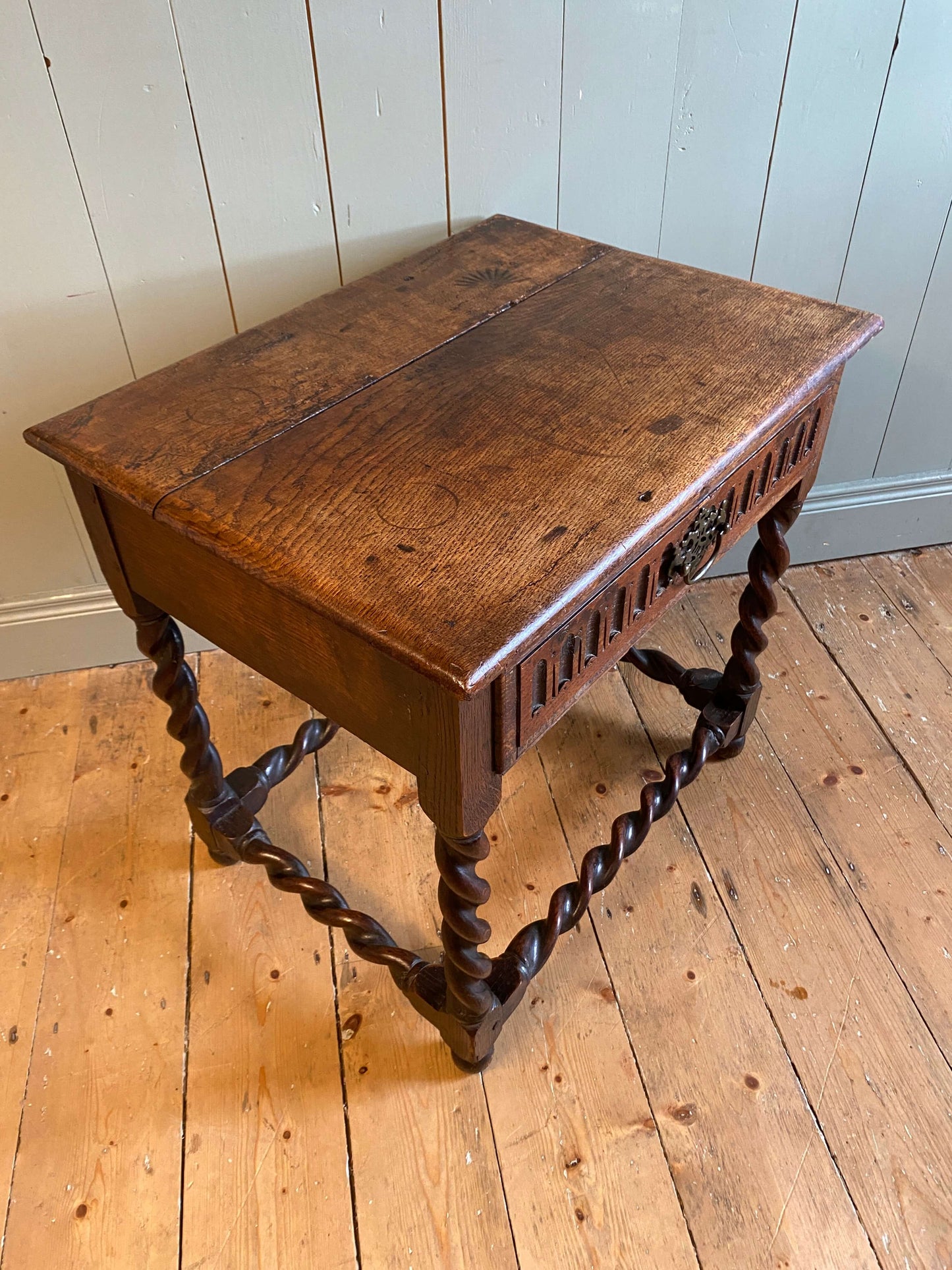 Oak Barley Twist Side Table