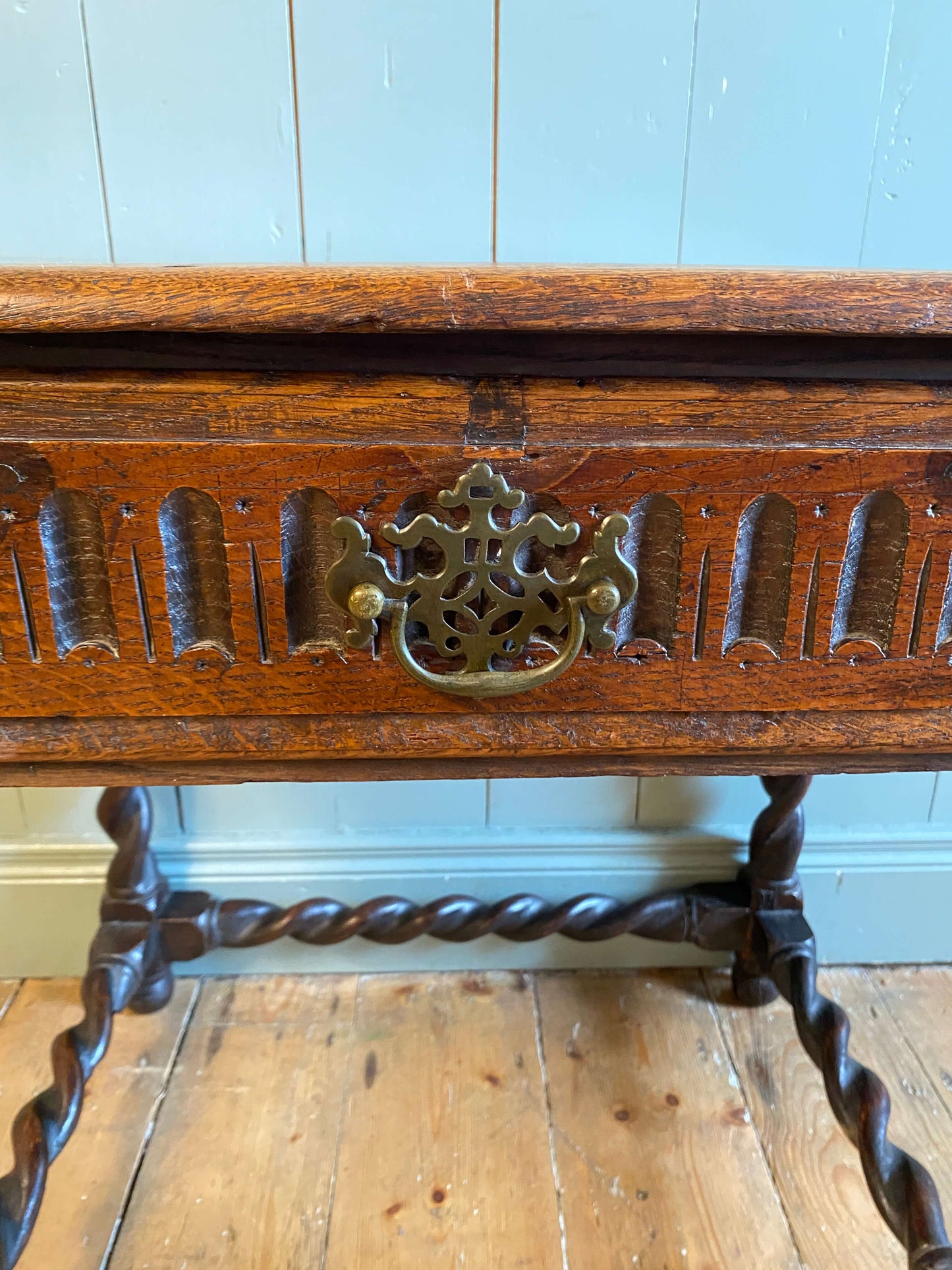 Oak Barley Twist Side Table