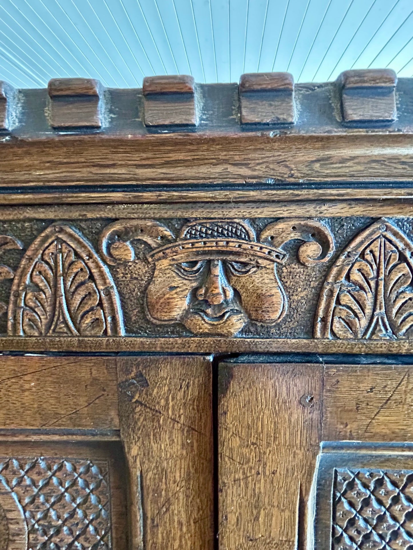 Jacobean Revival Oak Hallrobe