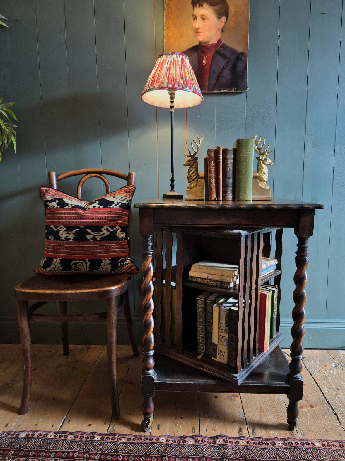 Oak Revolving Bookcase