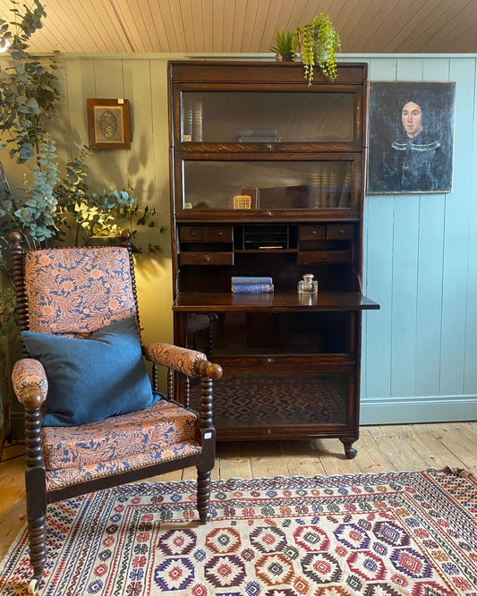 Oak Stacking Bookcase With Desk