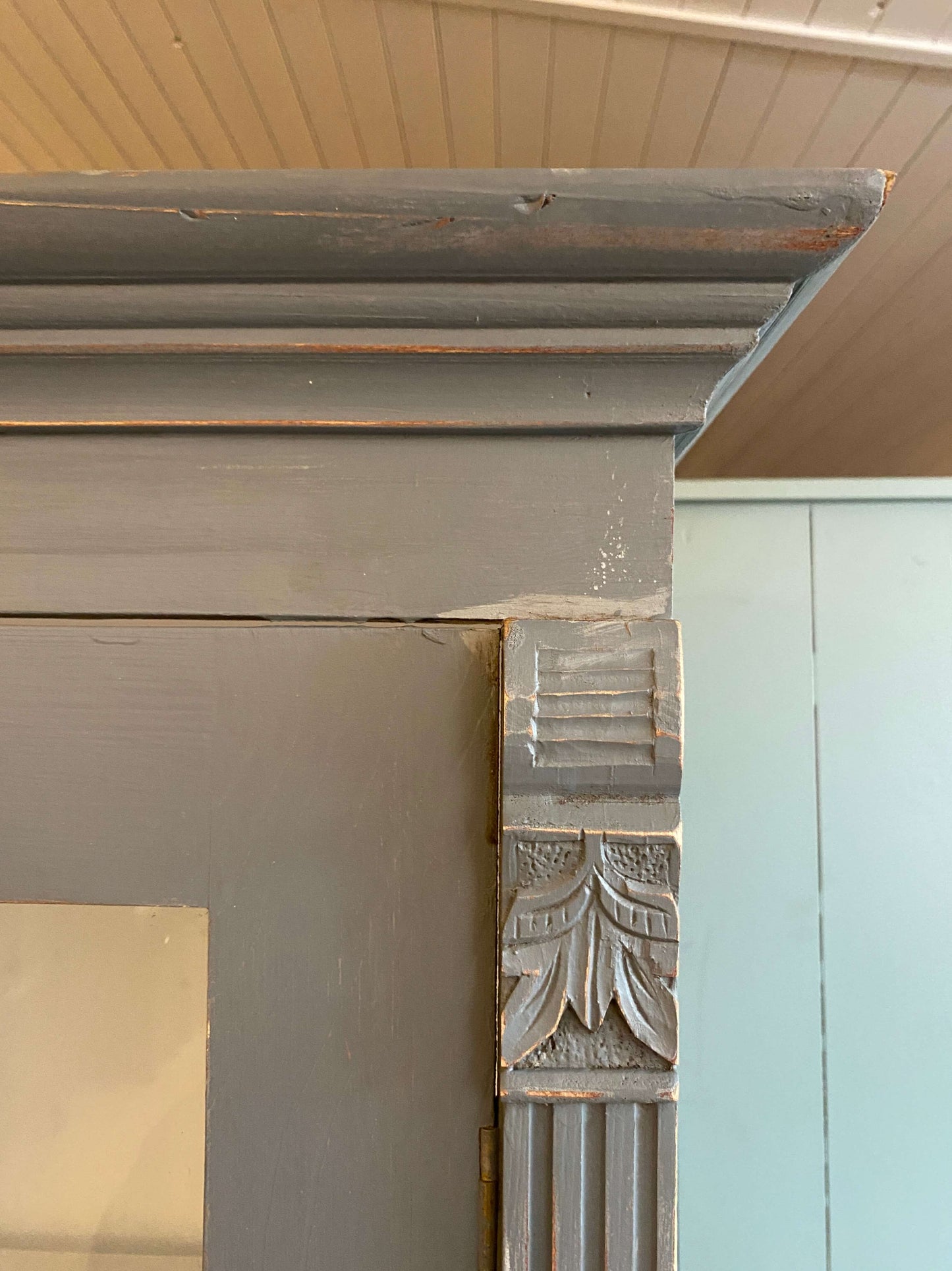 Pair Of Painted Pine Glazed Cupboards