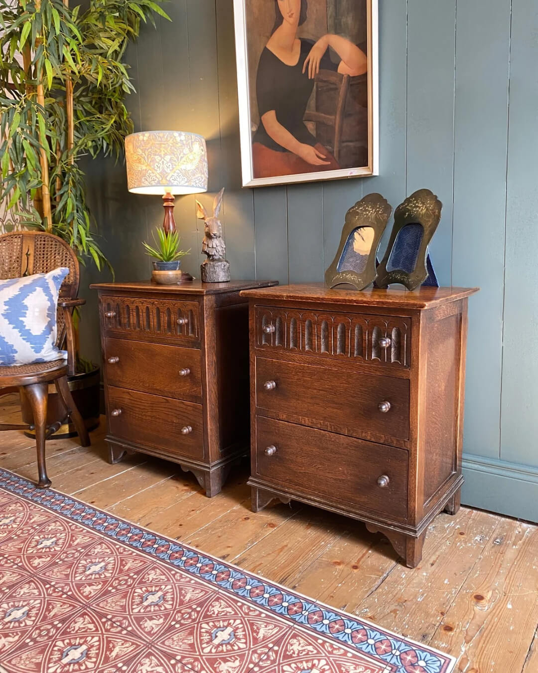 Pair of Mid 20th Century Small Oak Chests