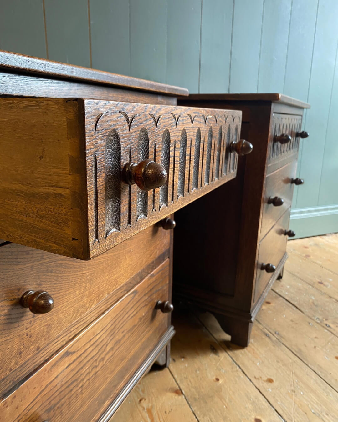 Pair of Mid 20th Century Small Oak Chests