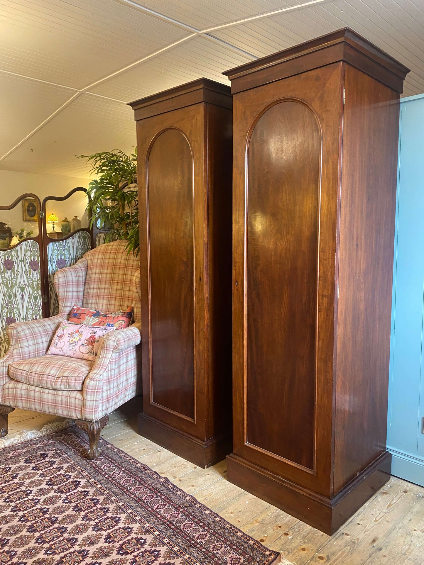 Pair of Victorian Mahogany Wardrobes