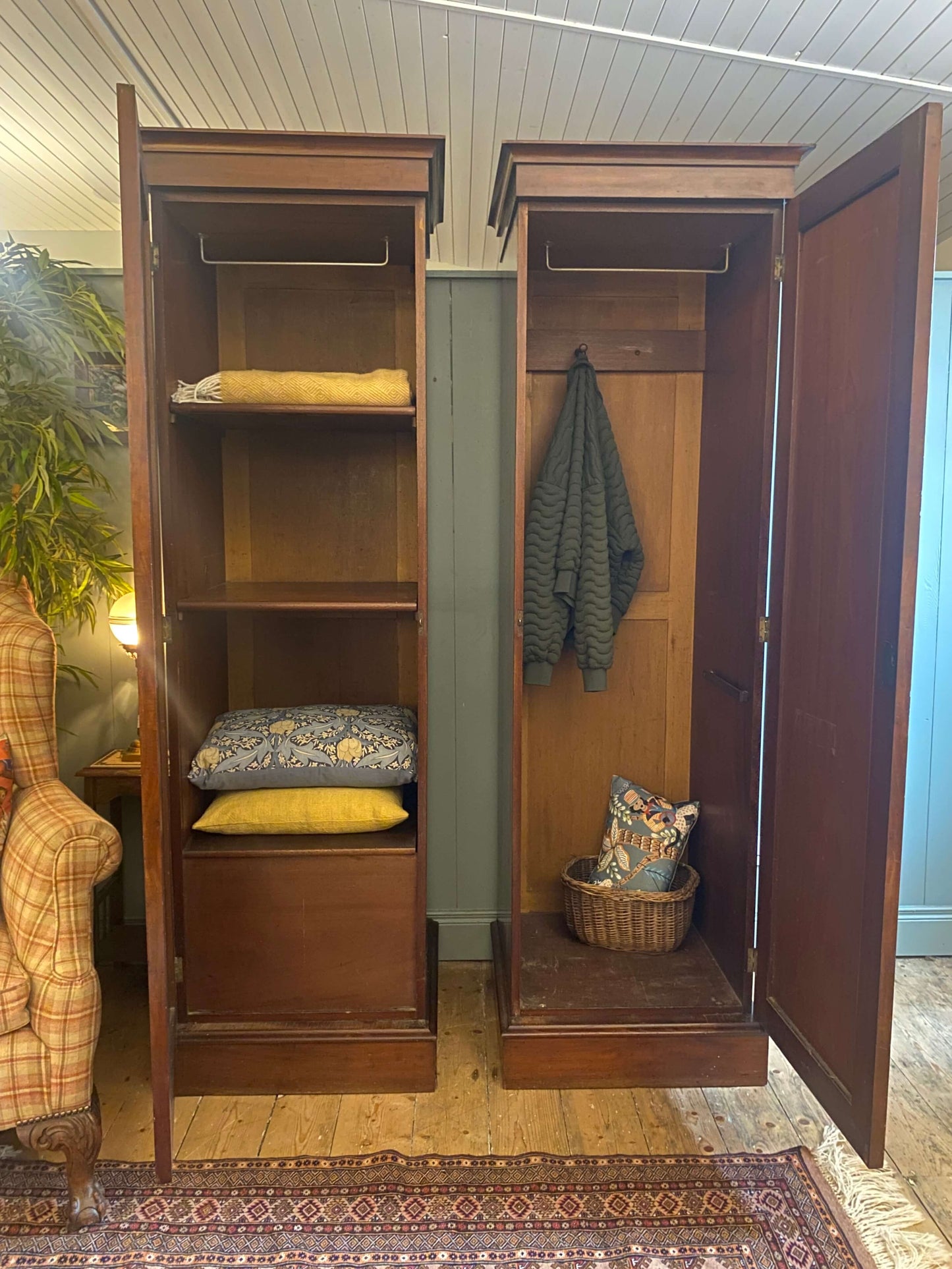 Pair of Victorian Mahogany Wardrobes