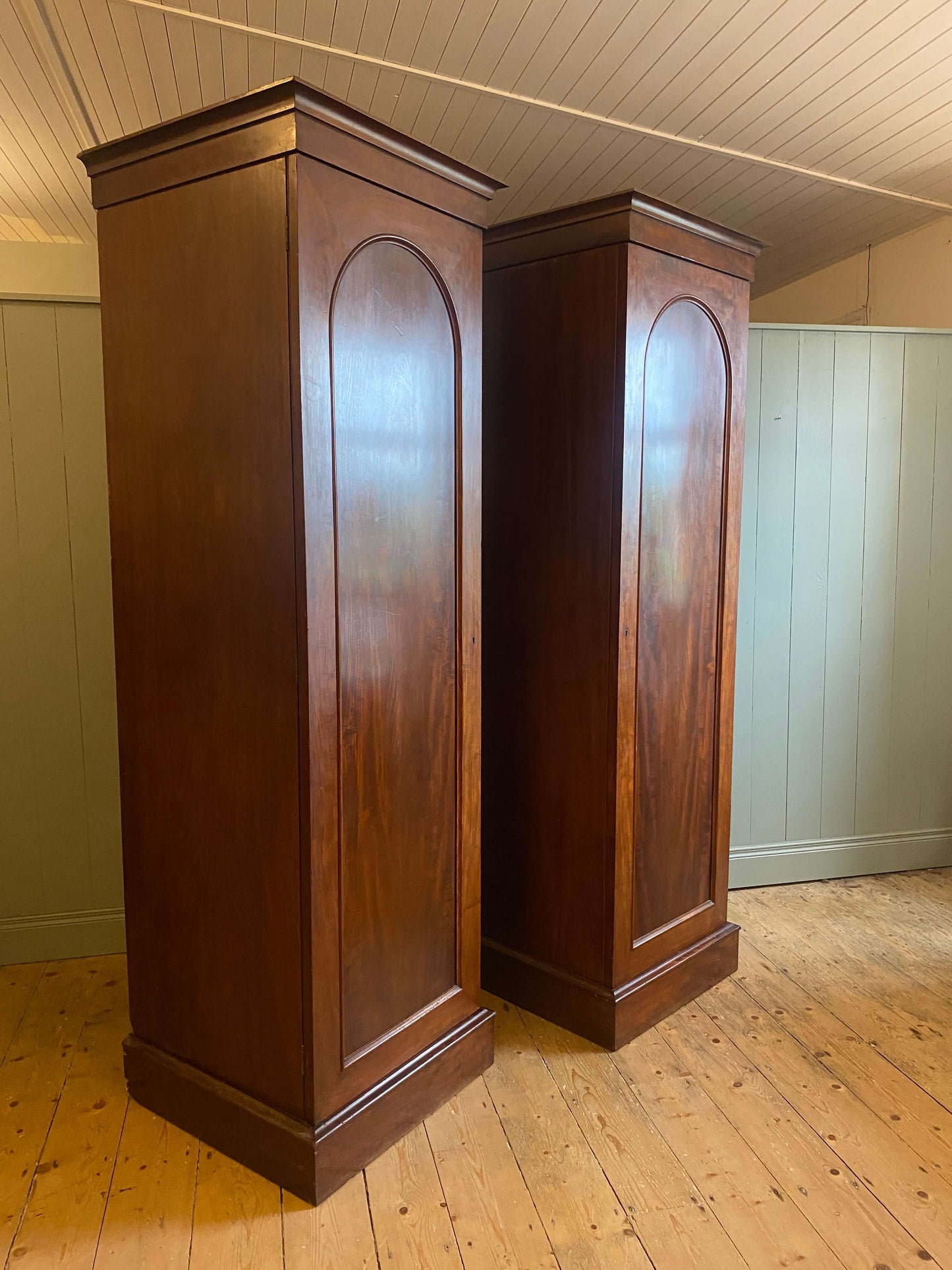 Pair of Victorian Mahogany Wardrobes