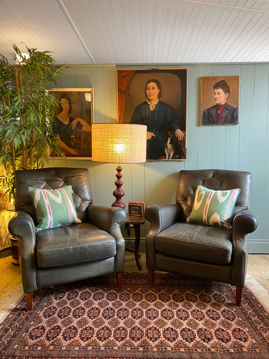 Pair of Vintage Leather Armchairs