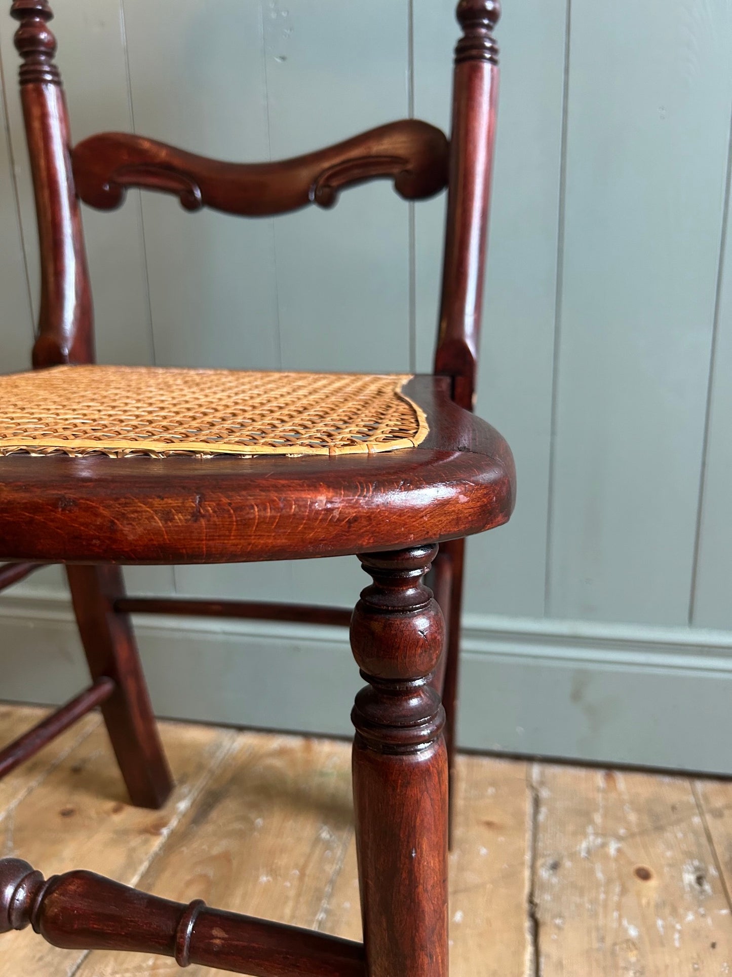 Pair of Victorian Mahogany & Cane Seat Chairs