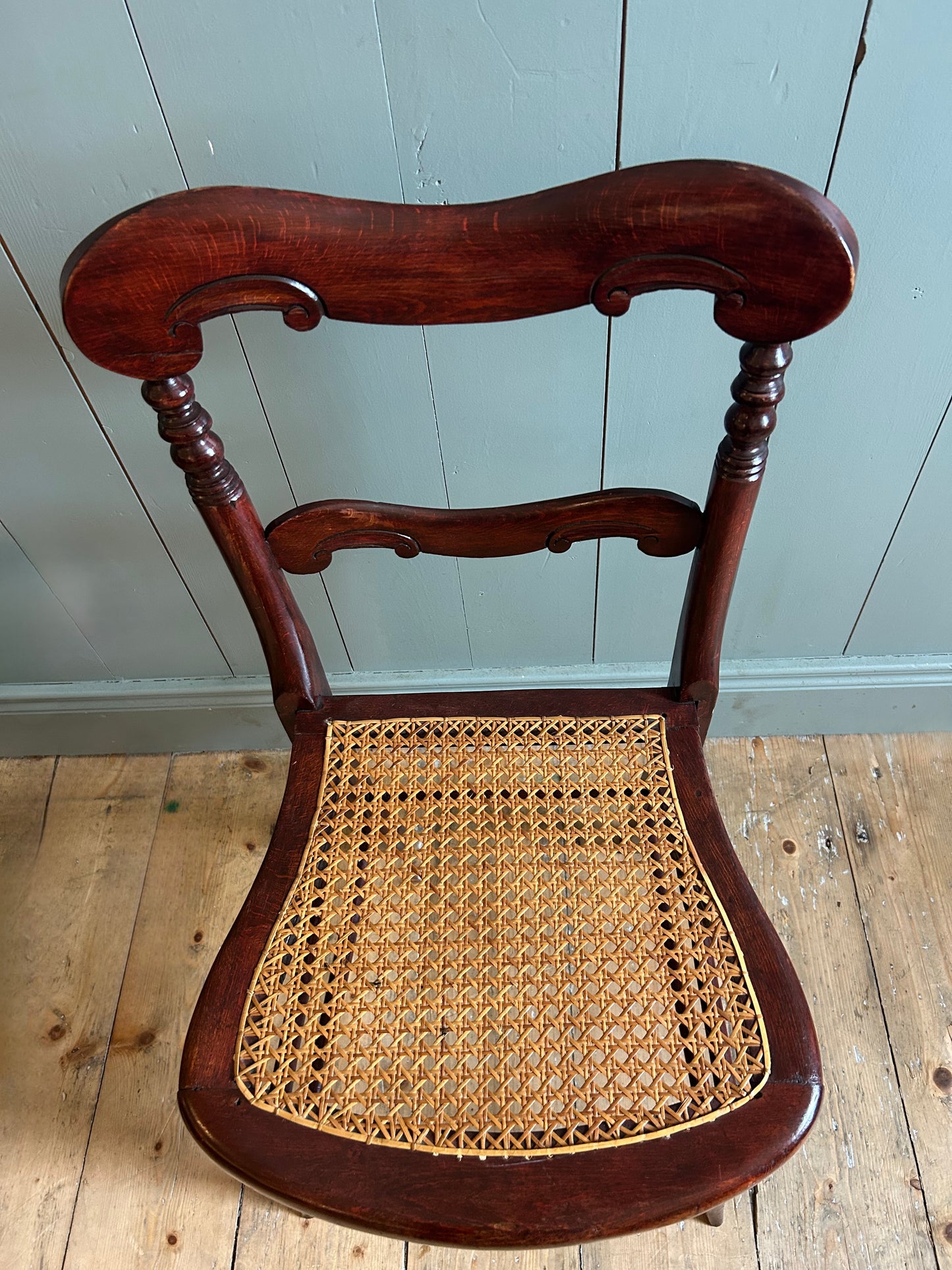 Pair of Victorian Mahogany & Cane Seat Chairs