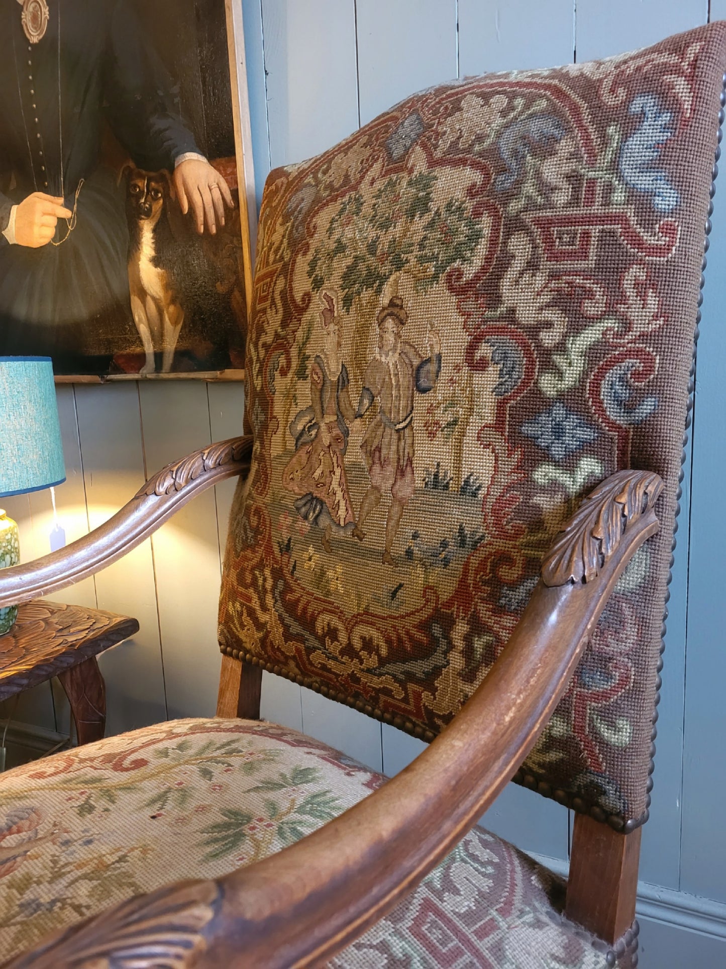 Pair of 19th Century Gainsborough Needle Point Armchairs