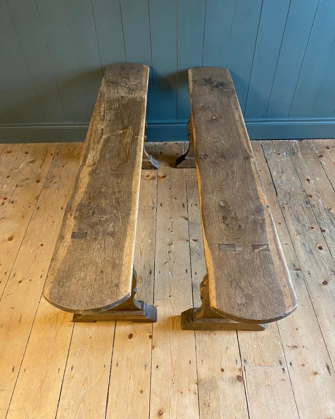 Pair of 19th Century Oak Farmhouse Benches