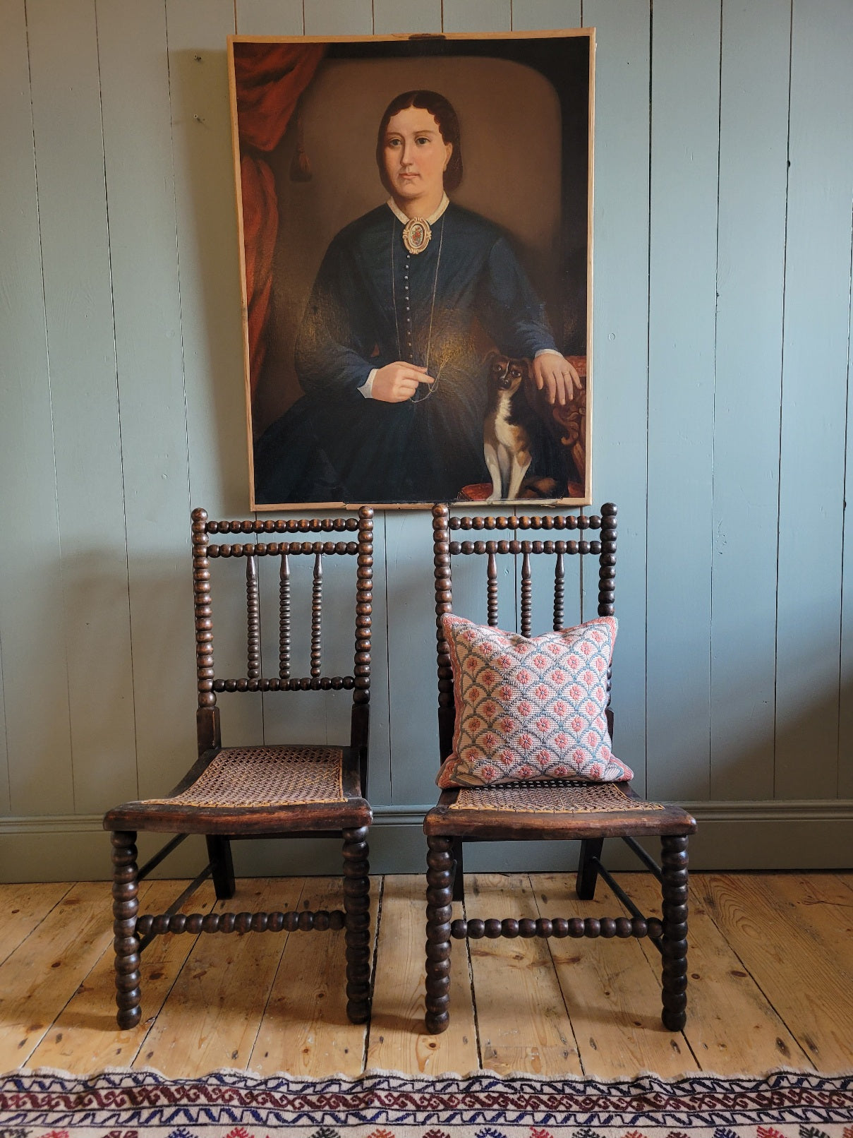 Pair of Arts & Crafts Bobbin Chairs