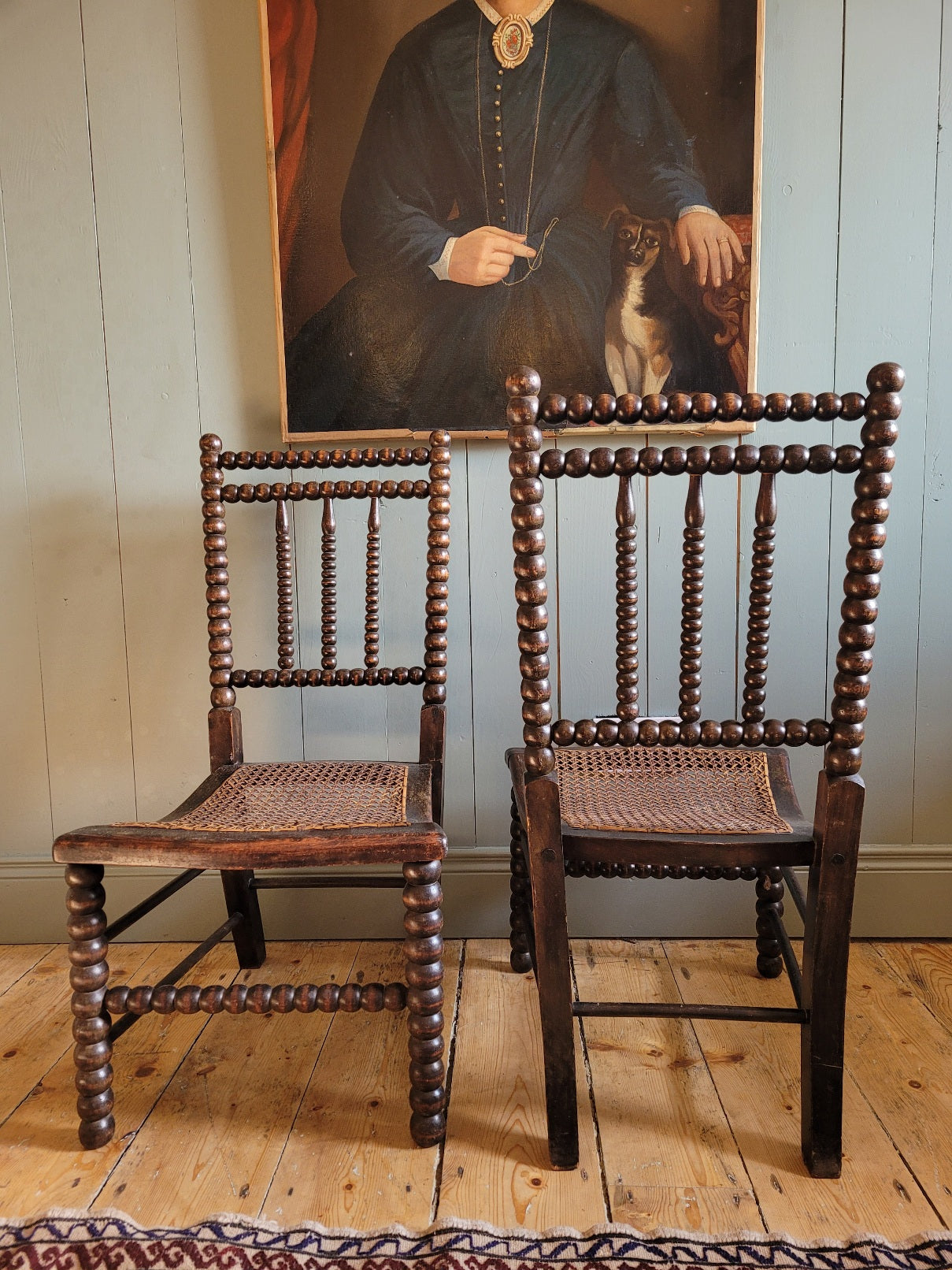 Pair of Arts & Crafts Bobbin Chairs
