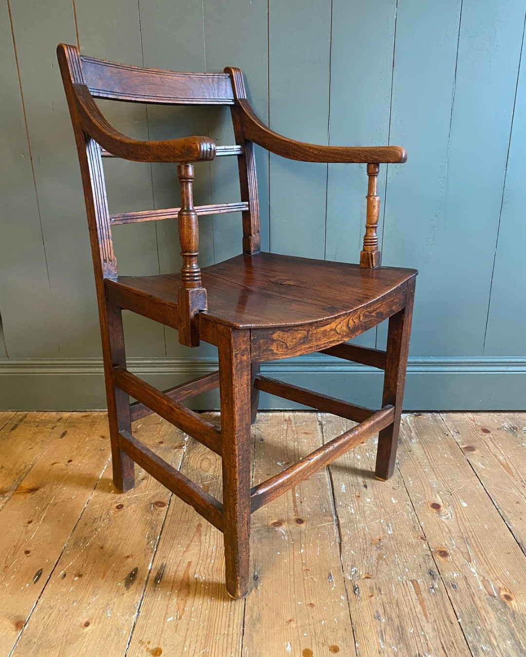 Pair of Georgian Oak Armchairs