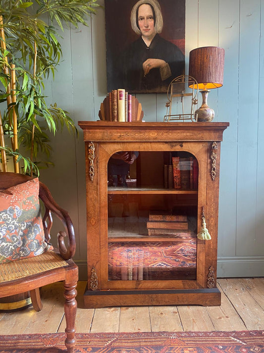 Victorian Burr Walnut Pier Cabinet c.1870