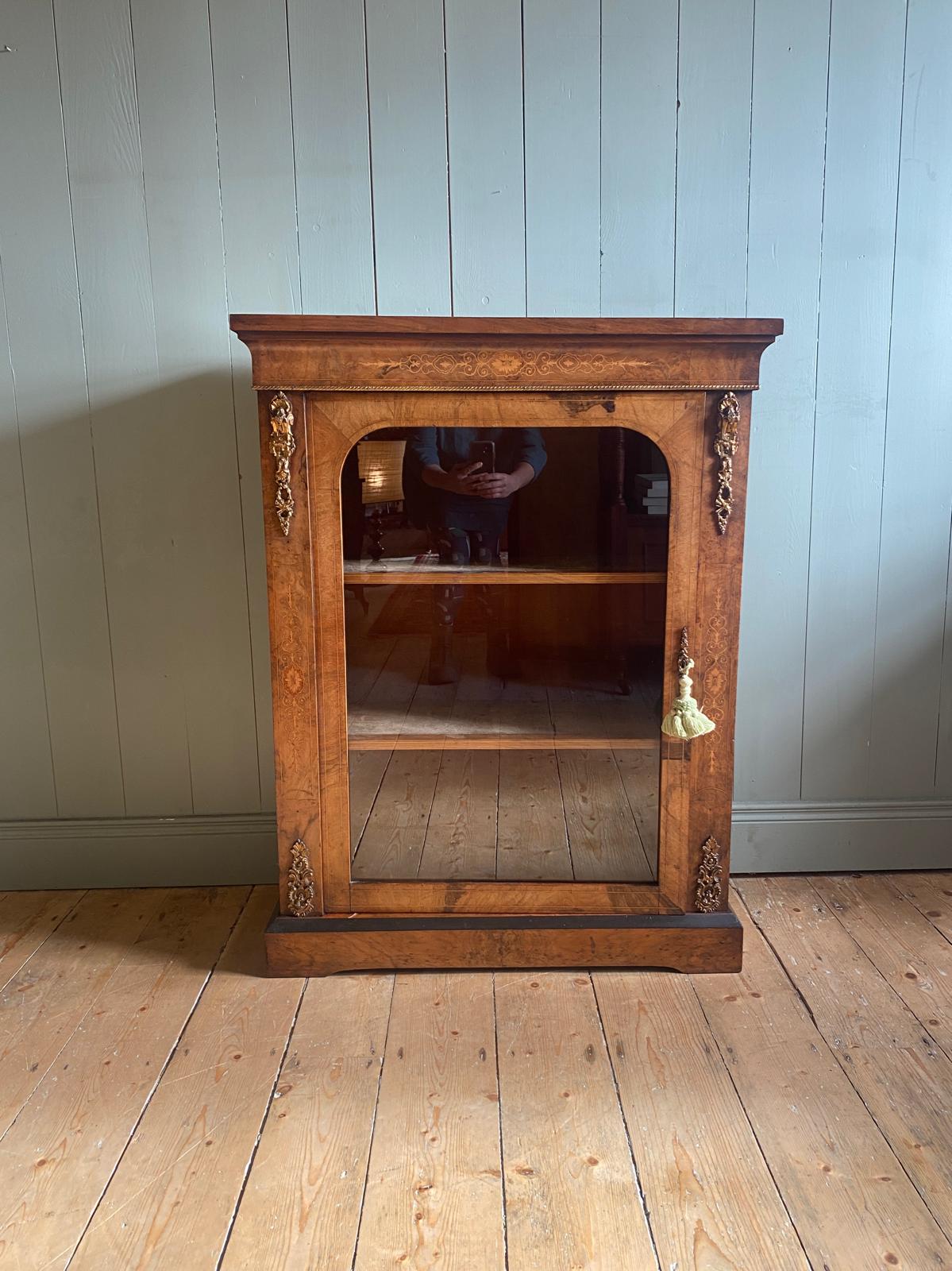 Victorian Burr Walnut Pier Cabinet c.1870