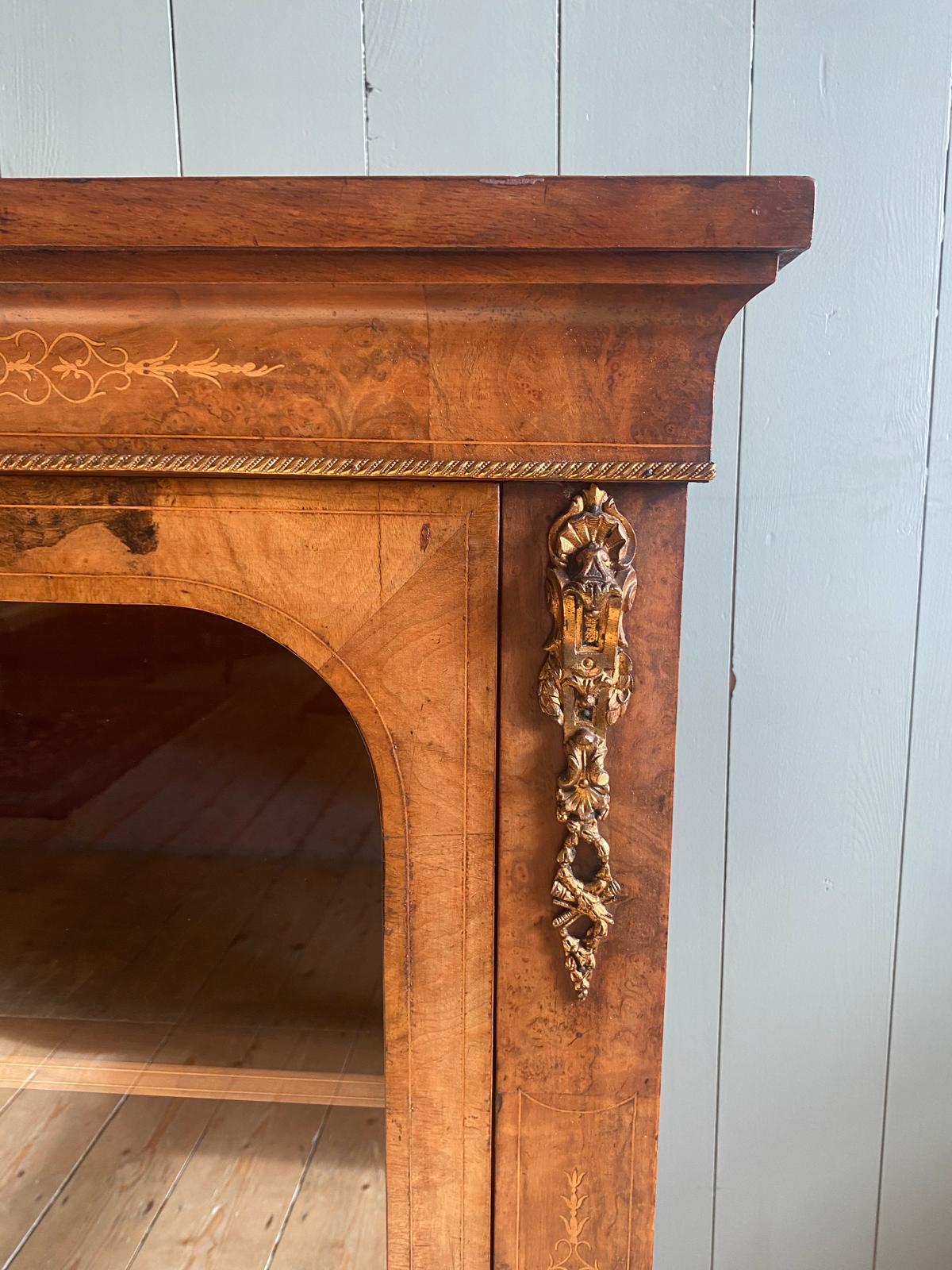 Victorian Burr Walnut Pier Cabinet c.1870