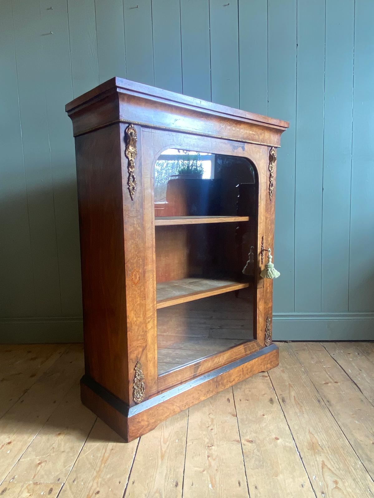 Victorian Burr Walnut Pier Cabinet c.1870