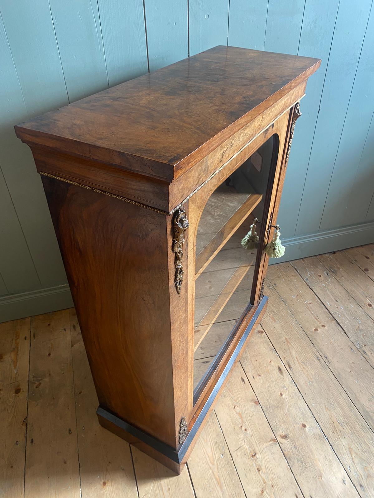 Victorian Burr Walnut Pier Cabinet c.1870