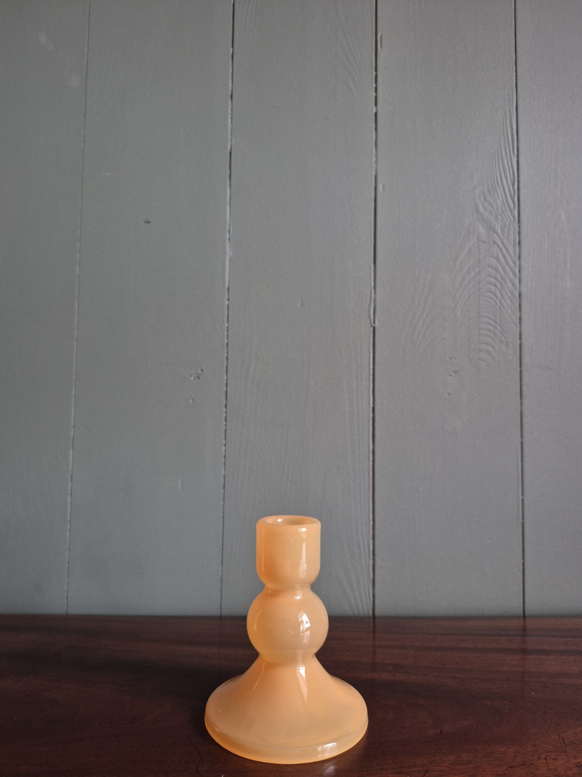 Pumpkin Glass Bobbin Candle Holder