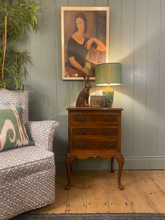 Queen Anne Style Burr Walnut Chest On Stand
