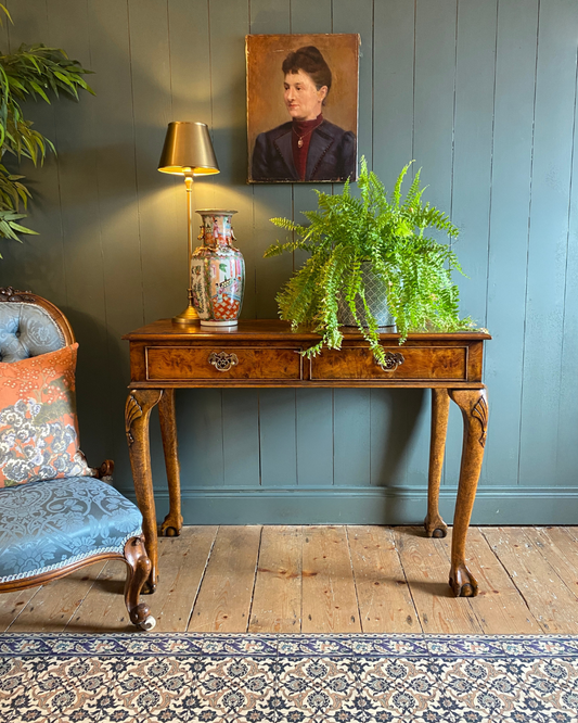 Queen Anne Style Walnut Console Table