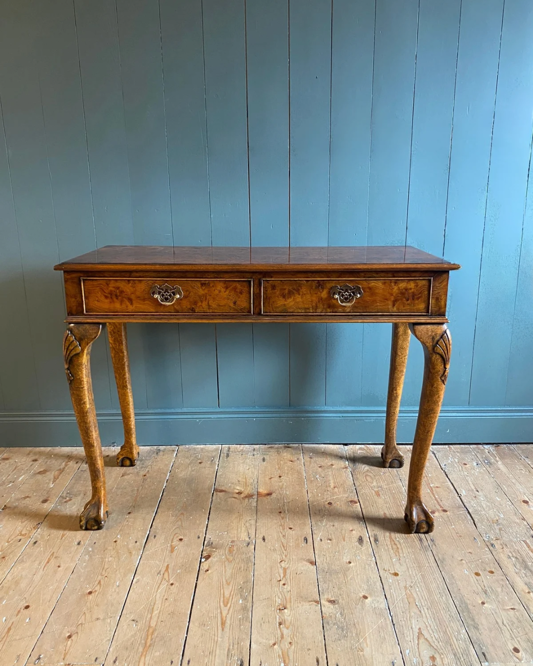 Queen Anne Style Walnut Console Table