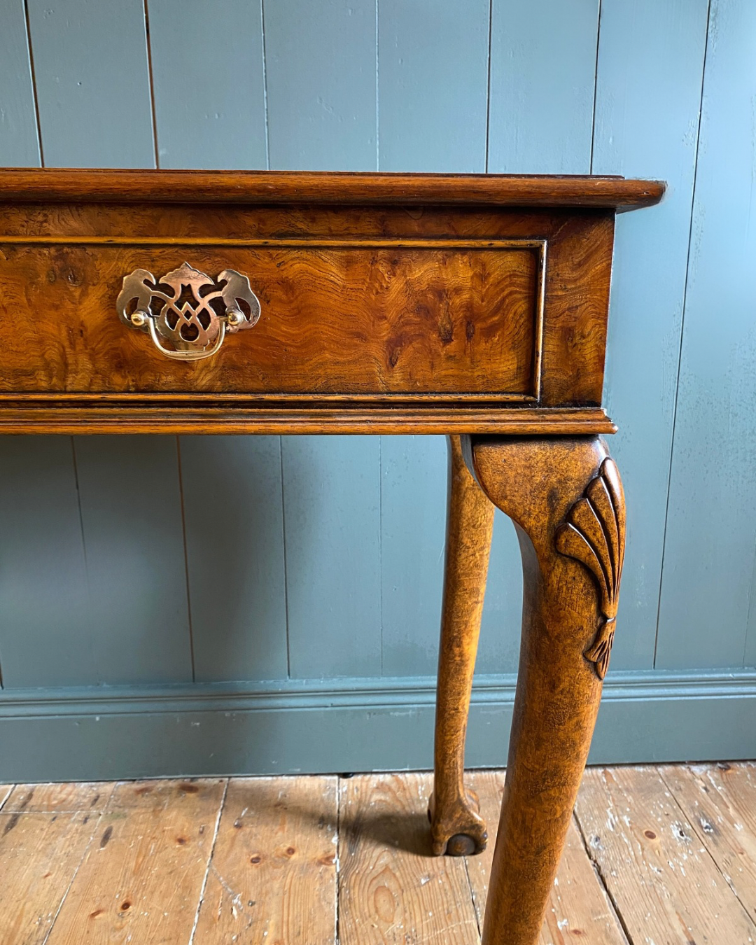 Queen Anne Style Walnut Console Table