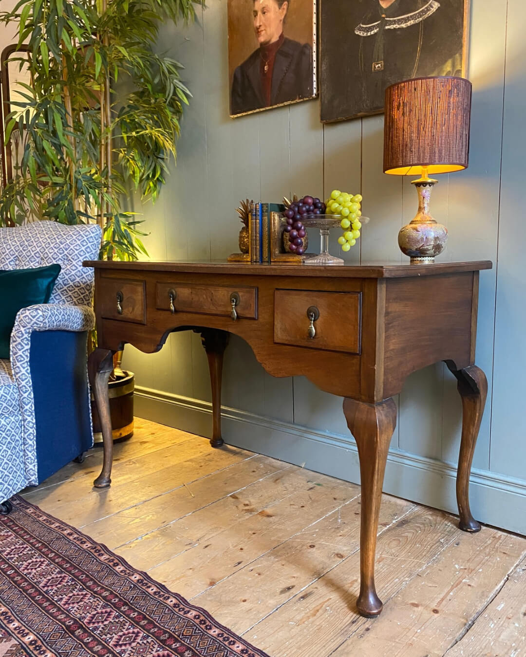 Queen Anne Style Walnut Writing Table