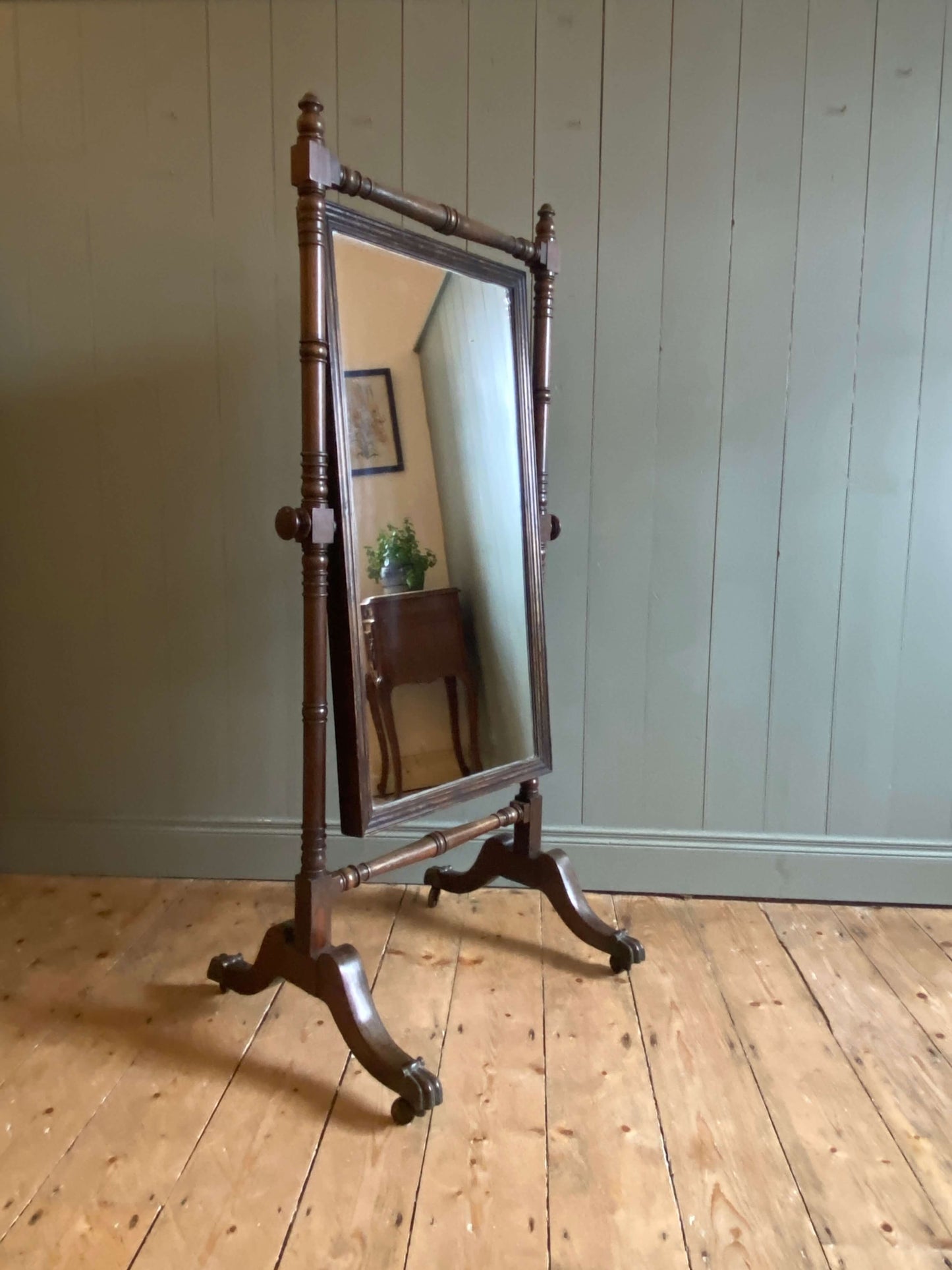 Regency Cheval Mirror With Claw Feet