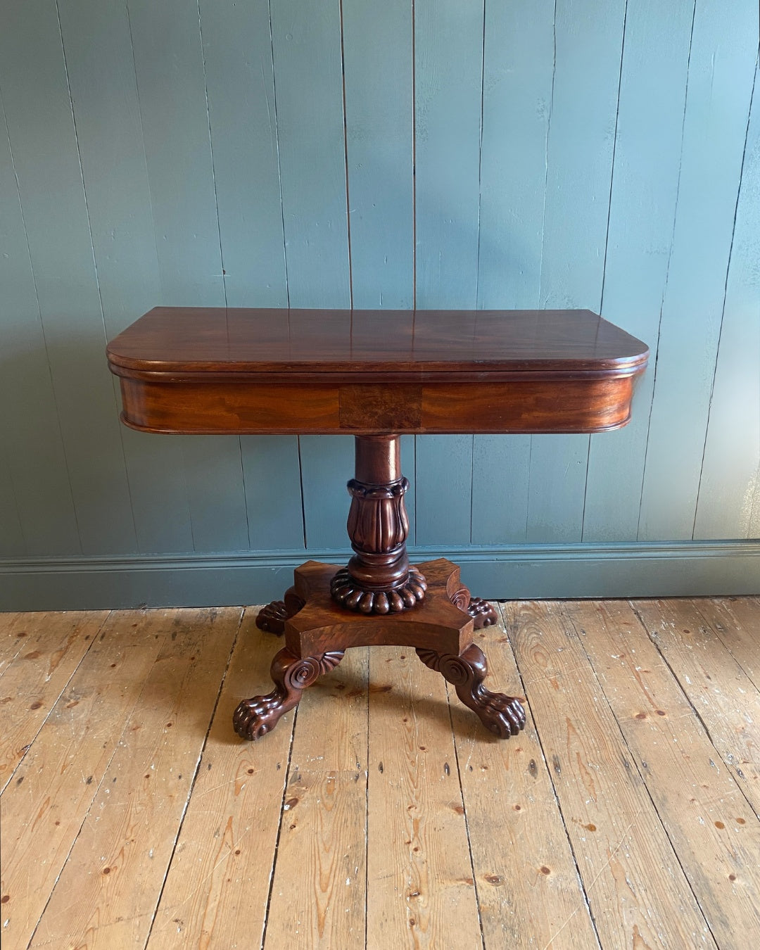 Irish Antique Rosewood Card Table