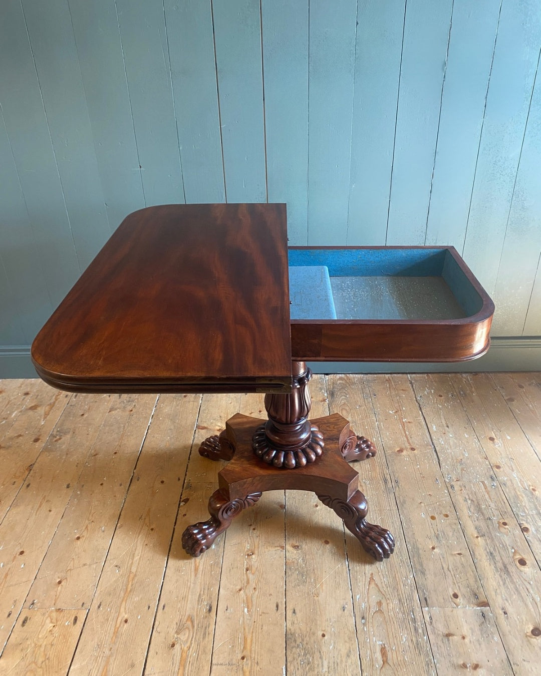 Irish Antique Rosewood Card Table