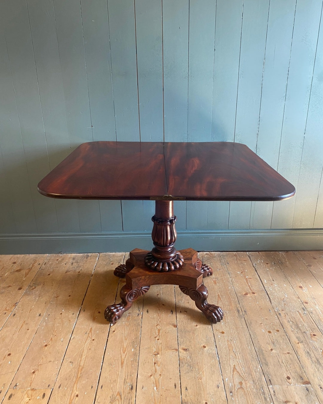 Irish Antique Rosewood Card Table