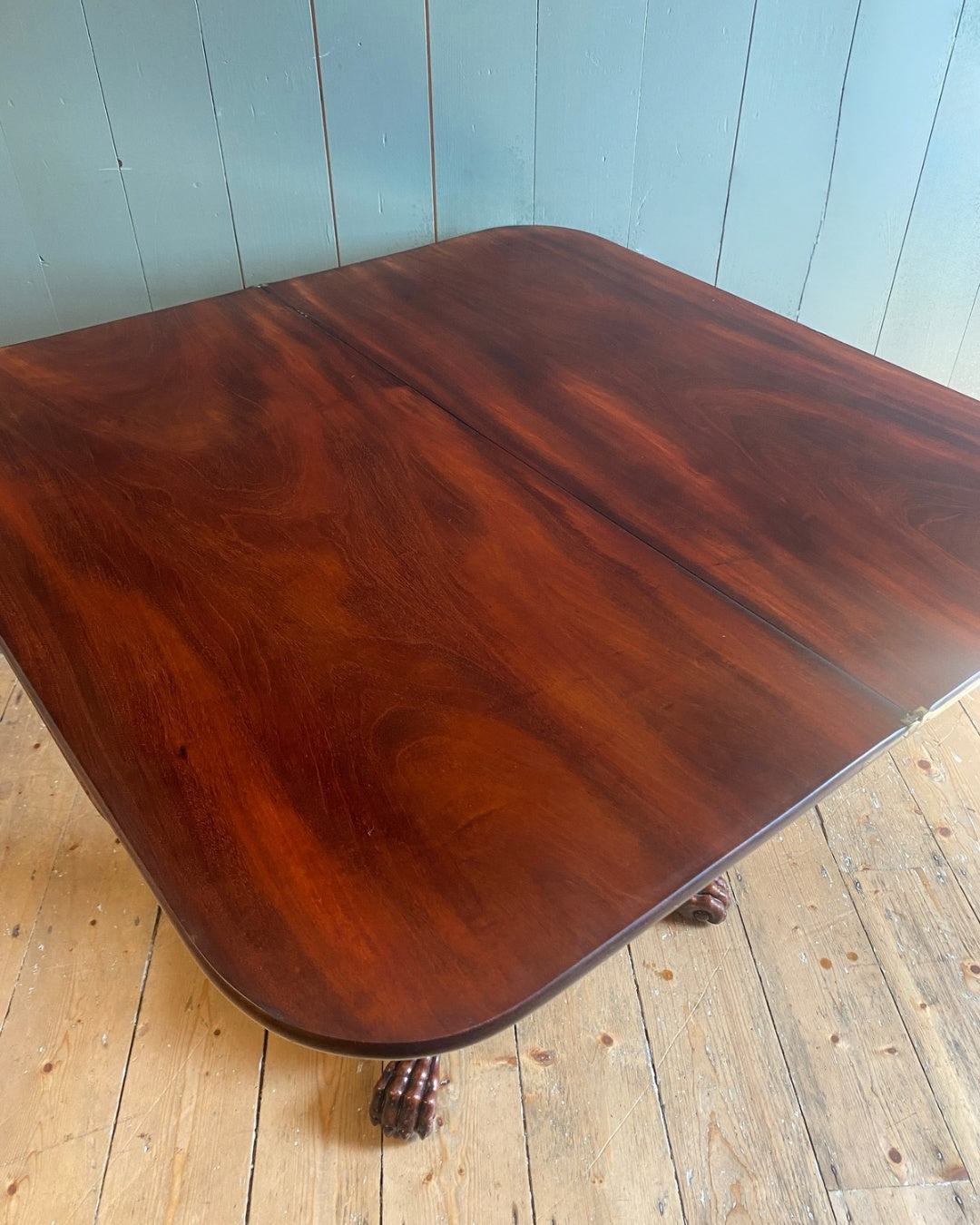 Irish Antique Rosewood Card Table