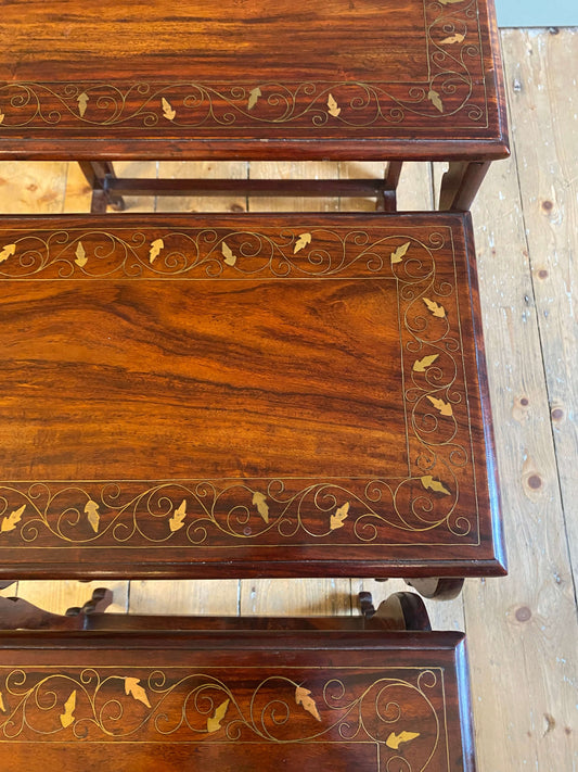 Rosewood Inlaid Quartetto Nesting Tables
