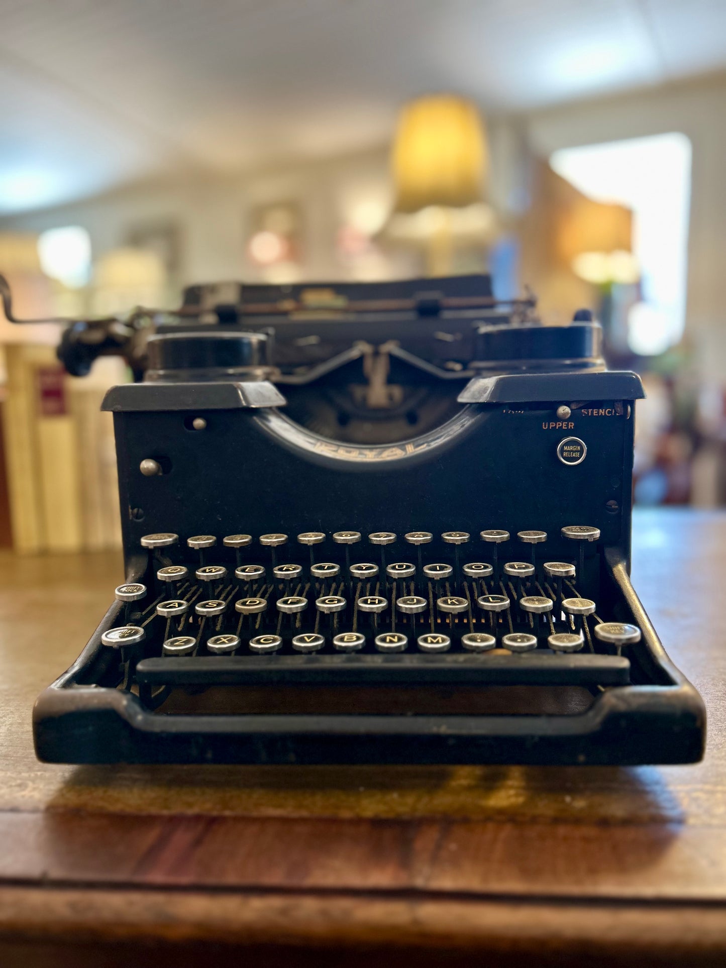 1930s Royal Portable Typewriter with Glass Sides
