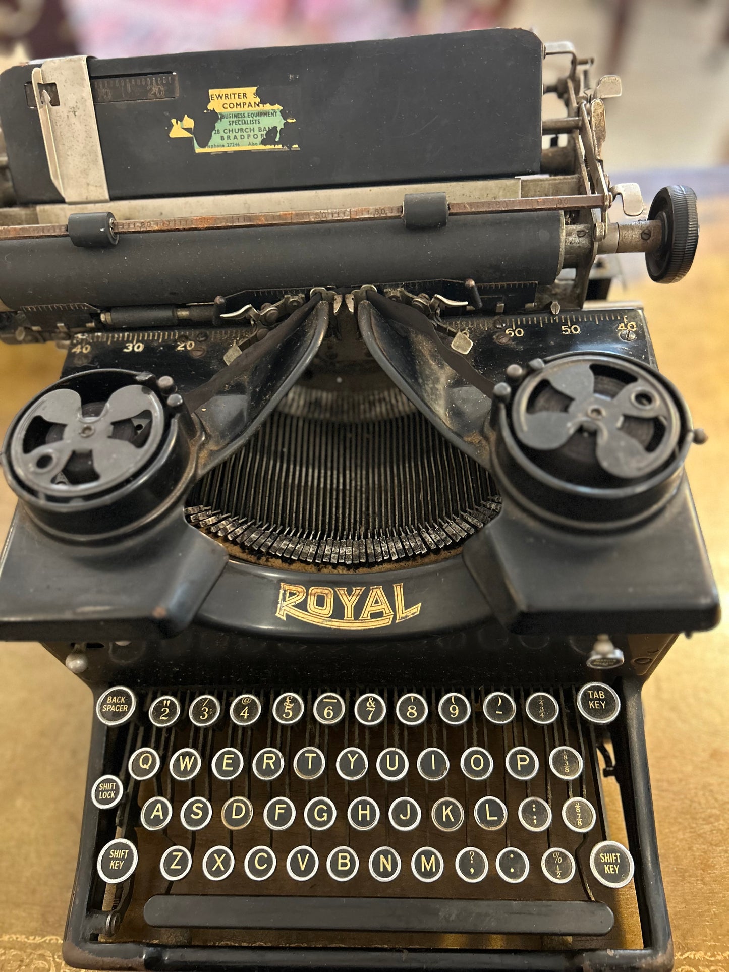 1930s Royal Portable Typewriter with Glass Sides