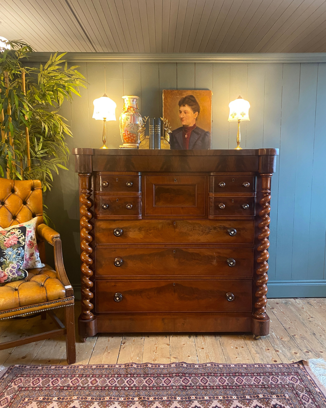 Scottish Flame Mahogany Victorian Chest of Drawers