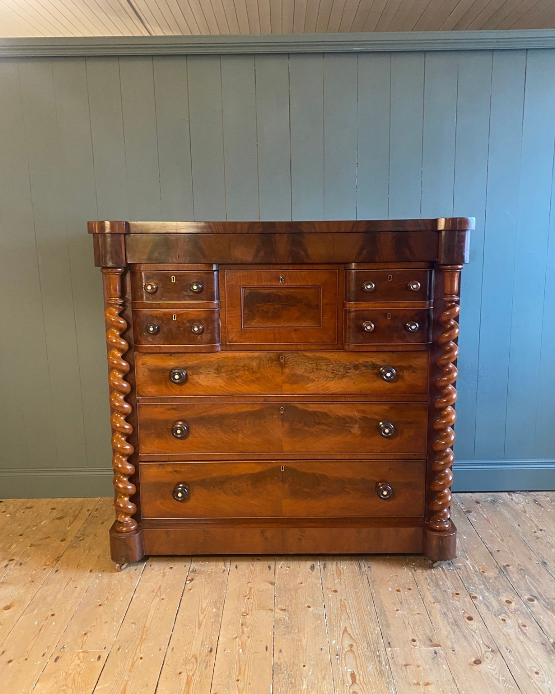 Scottish Flame Mahogany Victorian Chest of Drawers