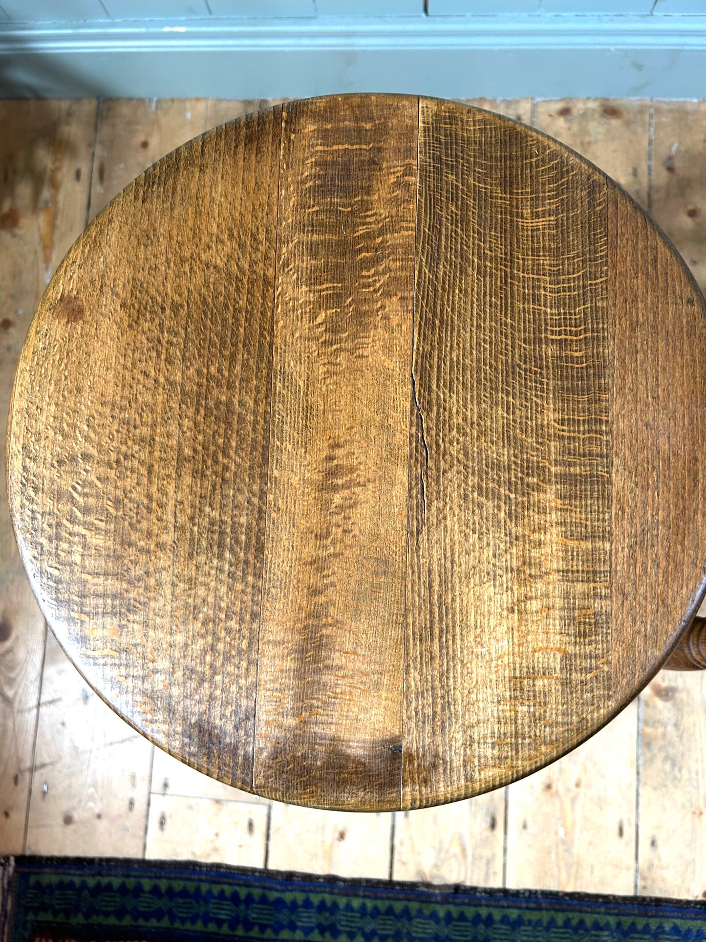 Set of 4 Antique Oak High Stools