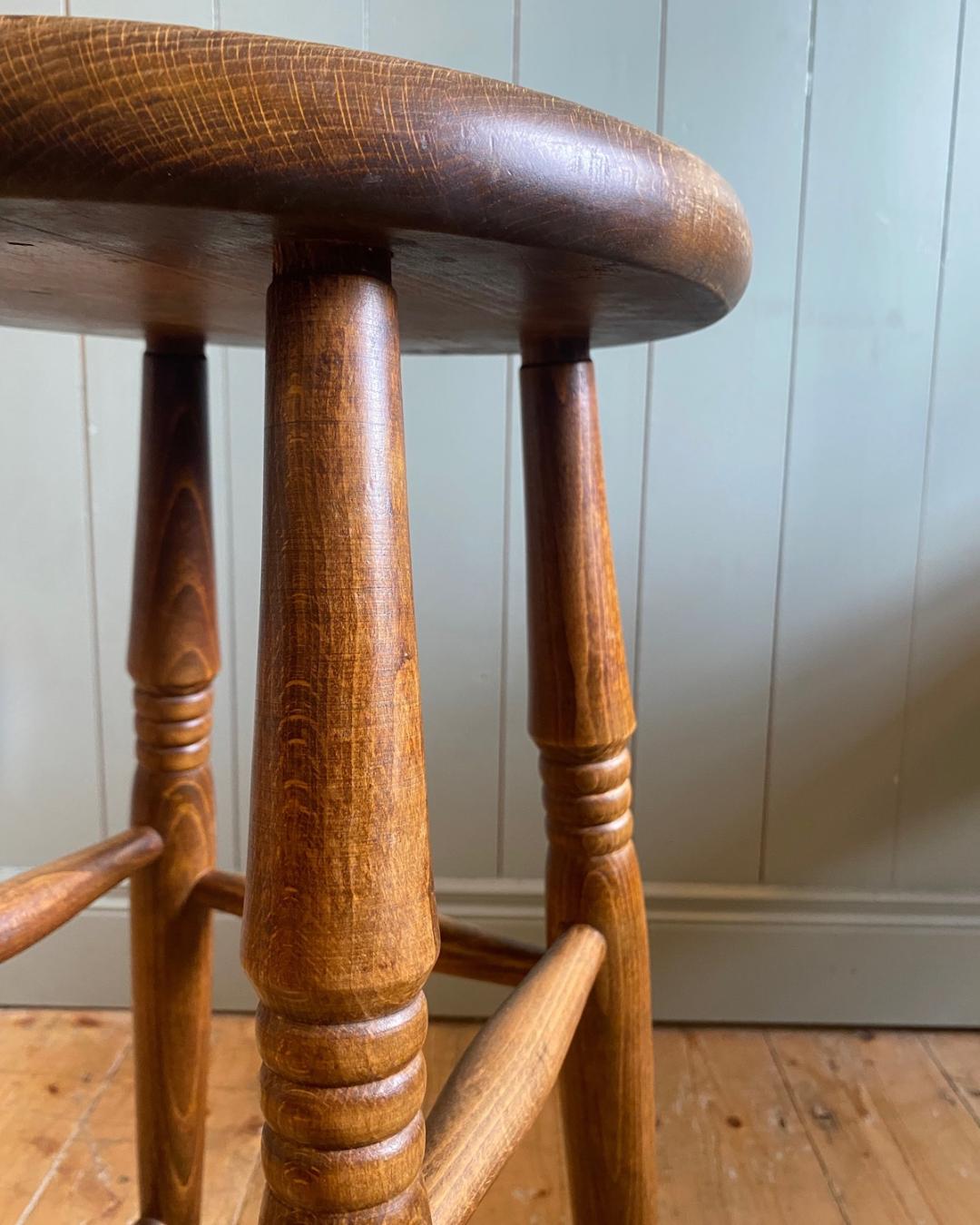 Set Of Four Elm High Stools