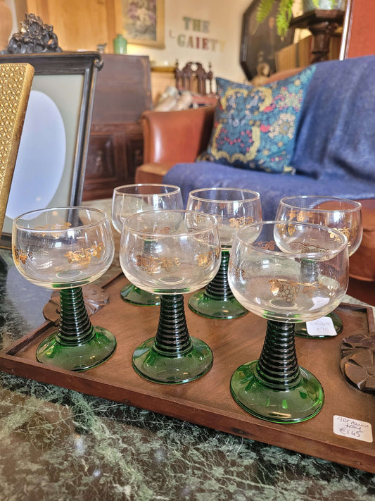 Set of 6 Vintage Wine Glasses
